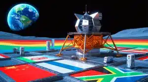Illustration of the South African and Chinese collaboration on the International Lunar Research Station project.