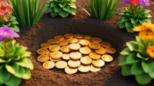 Illustration of Tudor-era gold coins discovered in a garden in Milford-on-Sea.