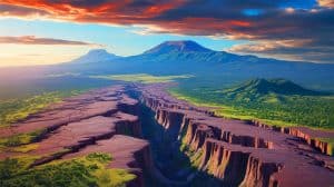 Illustration of the East African Rift highlighting the potential geological split of the continent.