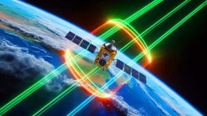 Illustration of the South Atlantic Anomaly affecting space technology and Earth's magnetic field.