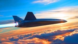 Illustration of the Talon-A hypersonic test vehicle equipped with advanced H13 engines from Ursa Major.