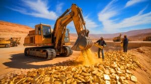 Illustration of Egypt's new gold deposit initiative boosting the mining sector and economic growth.
