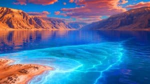 Illustration of the Red Sea's geological transformation and historical environmental changes.