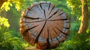 Illustration of an ancient tree fossil revealing insights into Earth's magnetic field reversal.