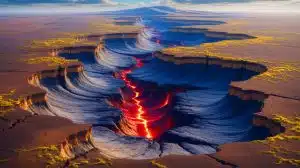 Illustration of the rhythmic pulse-like activity in the Earth's mantle beneath Africa's Afar region.