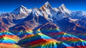 Illustration of the Himalayas supported by both the Earth's crust and mantle.