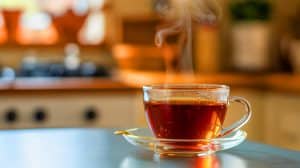 Illustration of the risks associated with consuming very hot beverages.