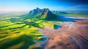 Illustration of land uplift in South Africa due to severe droughts.