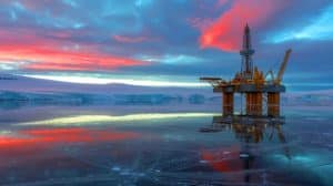 Illustration of Russia's Antarctic oil reserve discovery and its potential impact on global geopolitics.