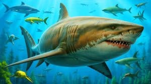 Illustration of vertebrae from a prehistoric shark that lived 115 million years ago.